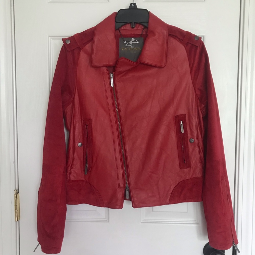 Zac posen for target red leather jacket
